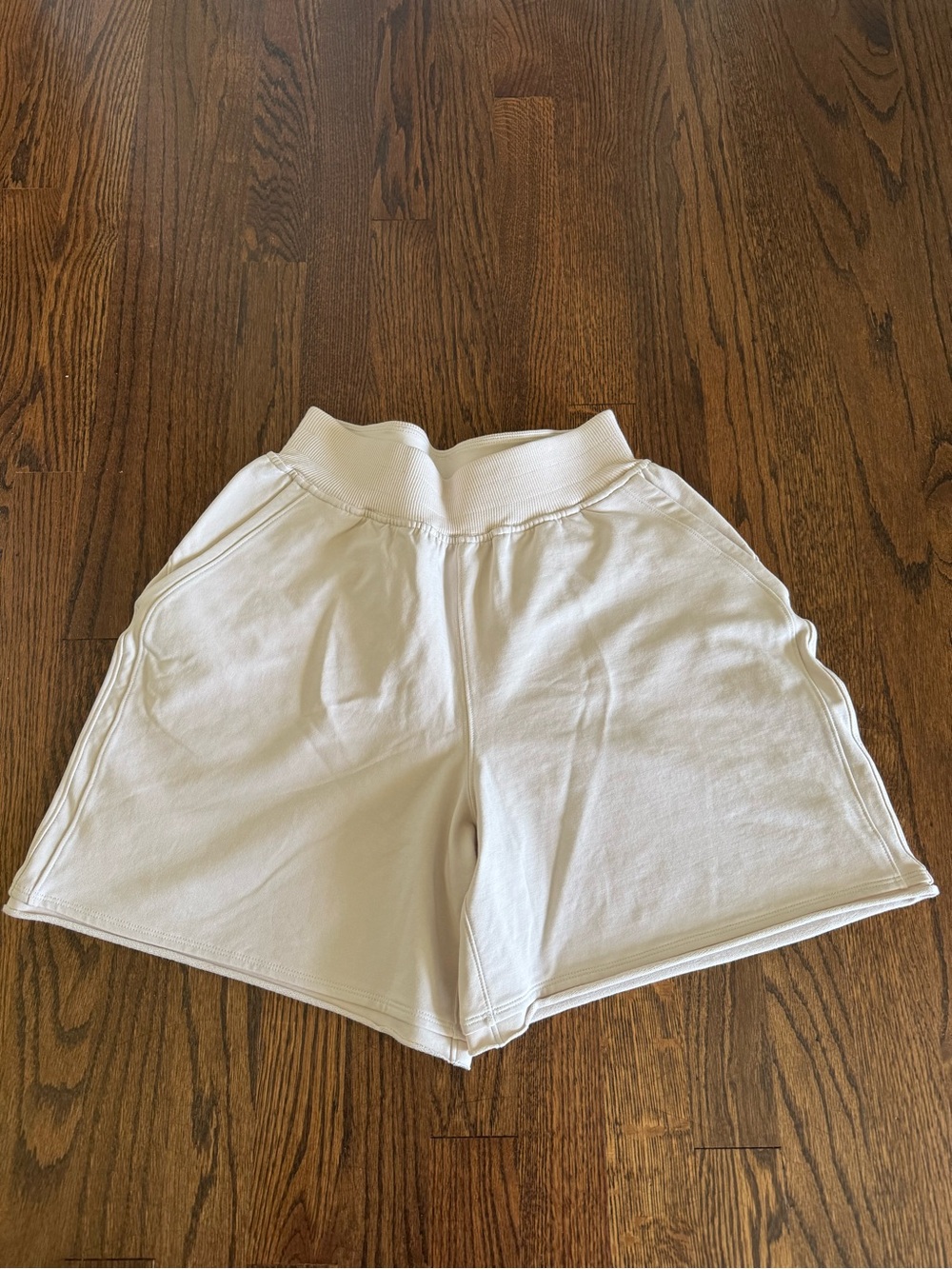 lululemon athletica Cream High-Rise Knit Athletic Shorts